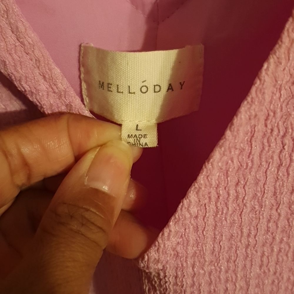 Melloday Lavendar Drop Waist Puff Sleeve Dress sz L - Picture 2 of 4